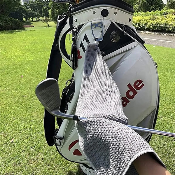 Microfiber Waffle Pattern Golf Towel With Carabiner Clip