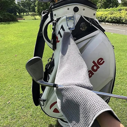 Microfiber Waffle Pattern Golf Towel With Carabiner Clip