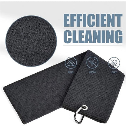 Microfiber Waffle Pattern Golf Towel With Carabiner Clip