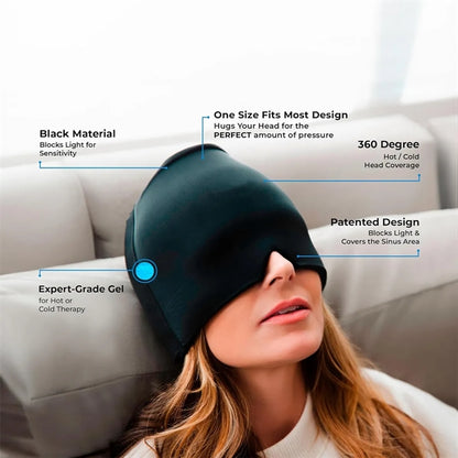 360 degree Migraine Relief Cap Hot Cold Gel Head Wrap