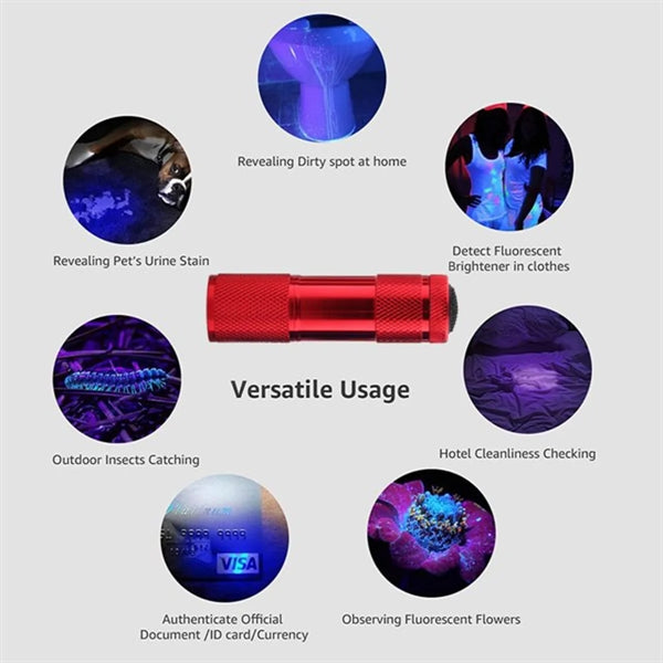 High Luminous Intensity Portable Ultra Violet Flashlight