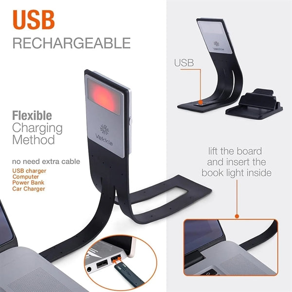 Built-in USB Cable Clip on Reading Bookmark Light