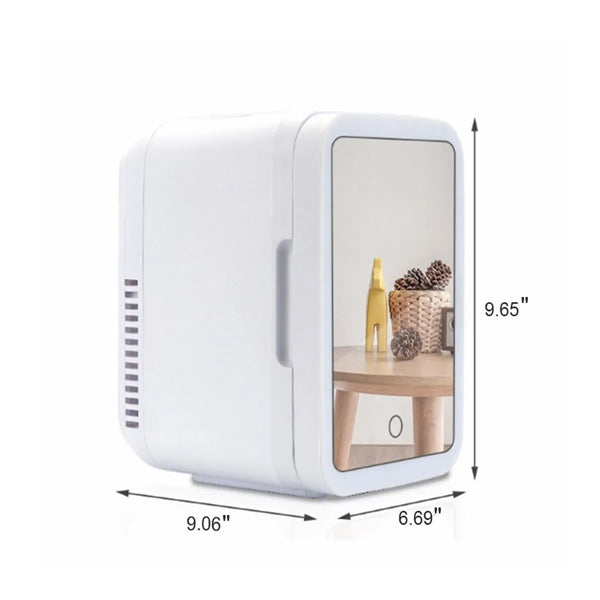 Portable Mirror And LED Design Beauty Skincare Mini Fridge
