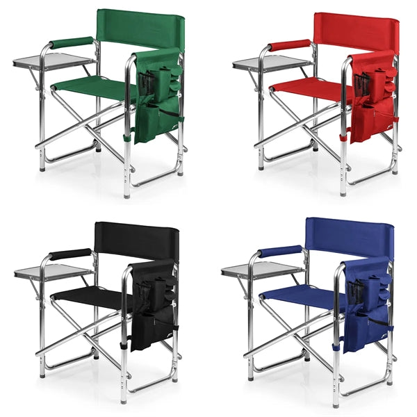 Deluxe Lightweight Folding Directors Chair With Side Table