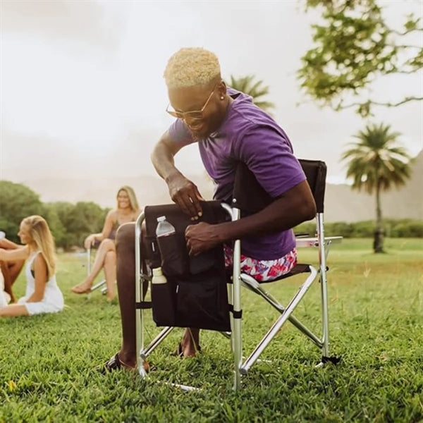 Deluxe Lightweight Folding Directors Chair With Side Table