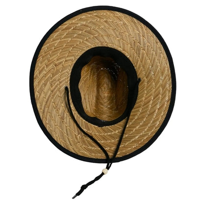 Center-Dent Printed Fabric Durability Wide-Brimmed Straw Hat