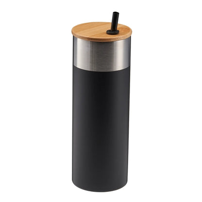 20 oz Stainless Steel Travel Tumbler with Bamboo Lid & Straw