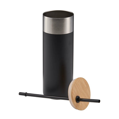 20 oz Stainless Steel Travel Tumbler with Bamboo Lid & Straw