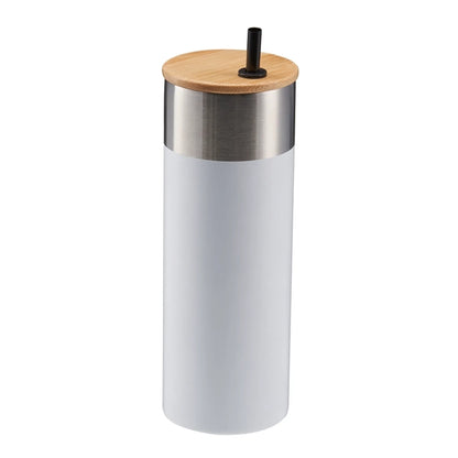 20 oz Stainless Steel Travel Tumbler with Bamboo Lid & Straw