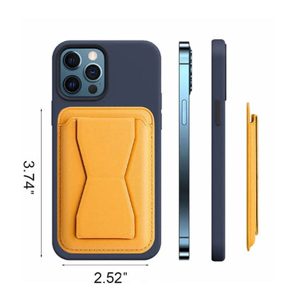 Magnetic Removable Leather Card Wallet With Phone Kickstand