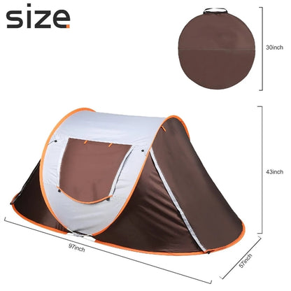 3-4 PERSON POP UP CAMPING TENT ( 97" x 57" x 43" )