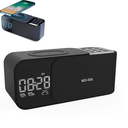 Alarm Clock Radio with Wireless Charging