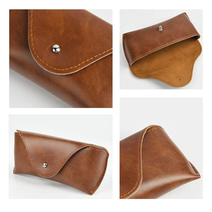 PU Leather Portable Durable Soft Slim Semi Hard Glasses Case