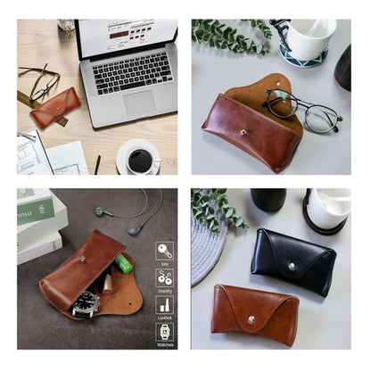 PU Leather Portable Durable Soft Slim Semi Hard Glasses Case