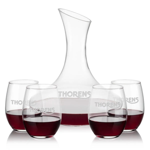 Hampton Carafe & Stanford Stemless Wine