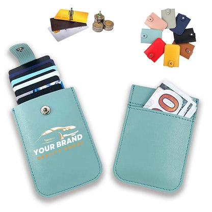 PU Leather Stackable Pull-Out Slim Casual Card Holder
