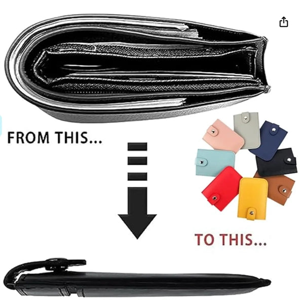 PU Leather Stackable Pull-Out Slim Casual Card Holder