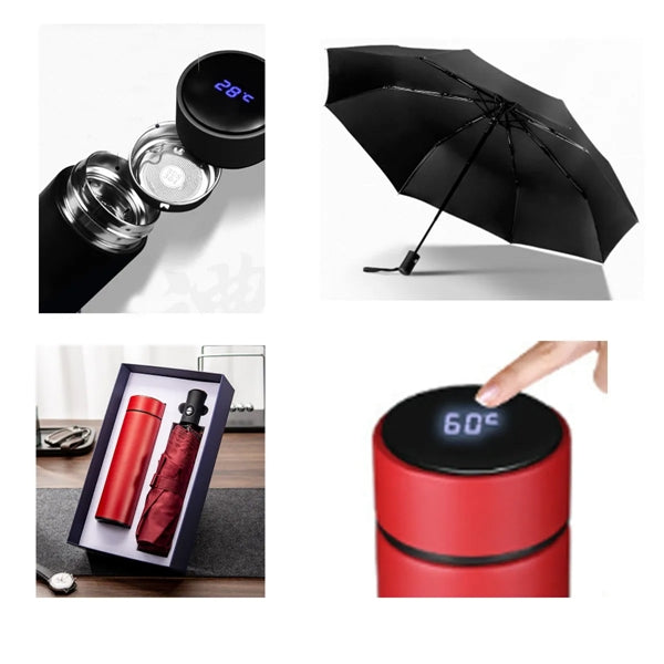 2 In 1 High Quality Umbrella And Thermos Business Gift Set