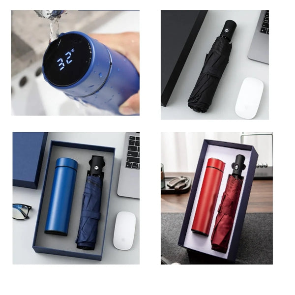 2 In 1 High Quality Umbrella And Thermos Business Gift Set