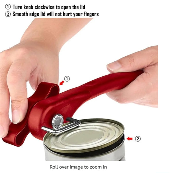 Multifunctional safety side-cut manual can opener