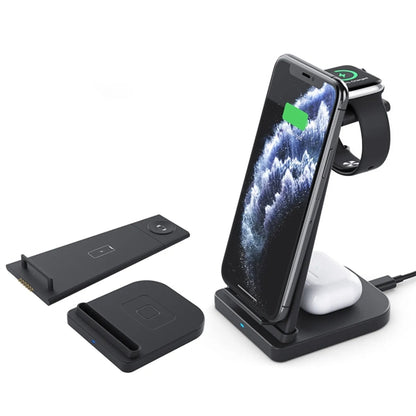 Foldable 3 In 1 Wireless Charger For Iphone Headset Watch