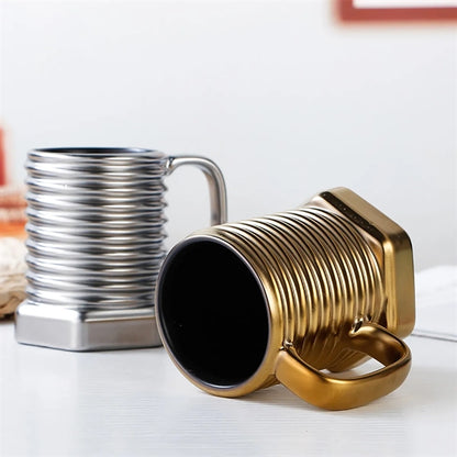 Ceramic Electroplated Mug Screw Cup