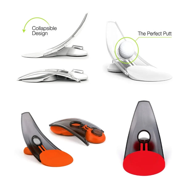 Portable Folding Auto-Return Golf Pressure Putt Trainer