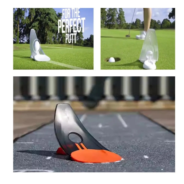 Portable Folding Auto-Return Golf Pressure Putt Trainer
