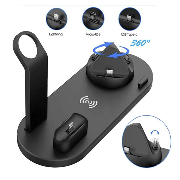 3-In-1 Universal Compatibility Fast Wireless Charger Stand