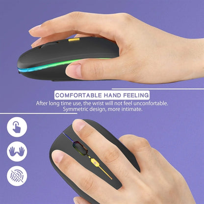Slim LED Rechargeable Wireless Mouse with USB Receiver