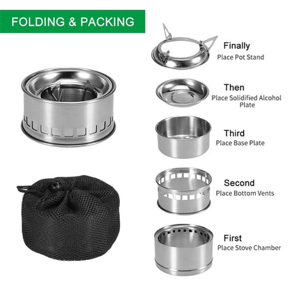 Stainless Steel Outdoor Stove With Carry Bag