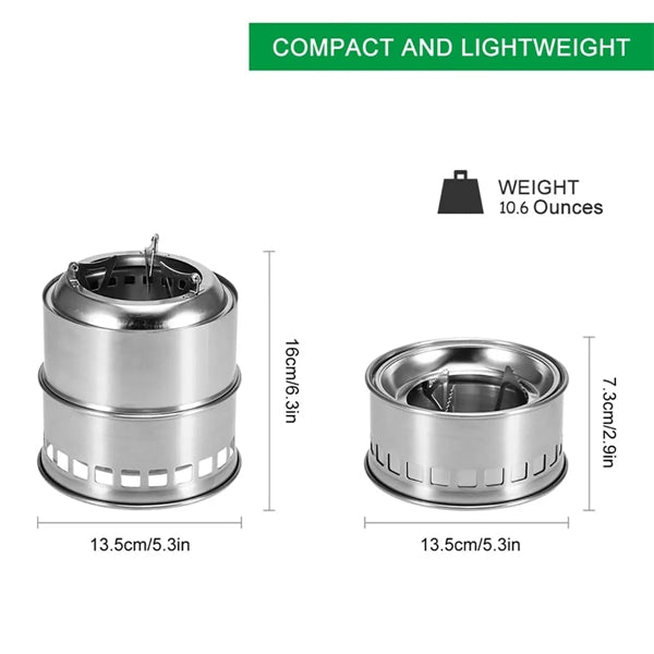 Stainless Steel Outdoor Stove With Carry Bag