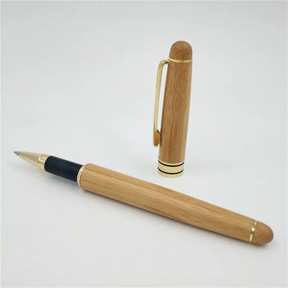 Bamboo Fountain/Rollerball Pen Set with Gift Case