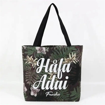 8 Oz Sublimated Poly Canvas Tote Bag w/ Gusset - 14"x16"x4"
