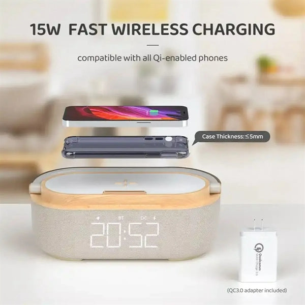 Wireless Bluetooth Speaker Phone Charging With Alarm Clock