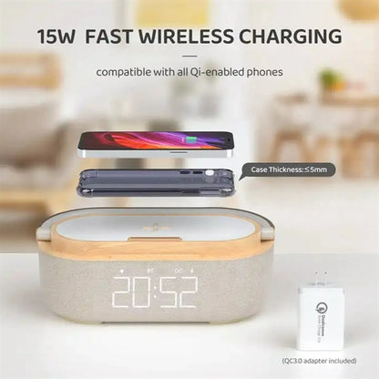 Wireless Bluetooth Speaker Phone Charging With Alarm Clock