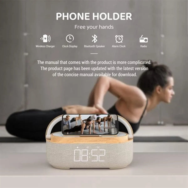 Wireless Bluetooth Speaker Phone Charging With Alarm Clock