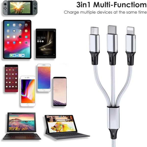 Universal 3 in 1 Multiple USB Cable