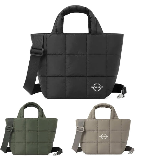 Puffer Tote Bag with Adjustable Strap
