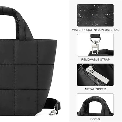 Puffer Tote Bag with Adjustable Strap