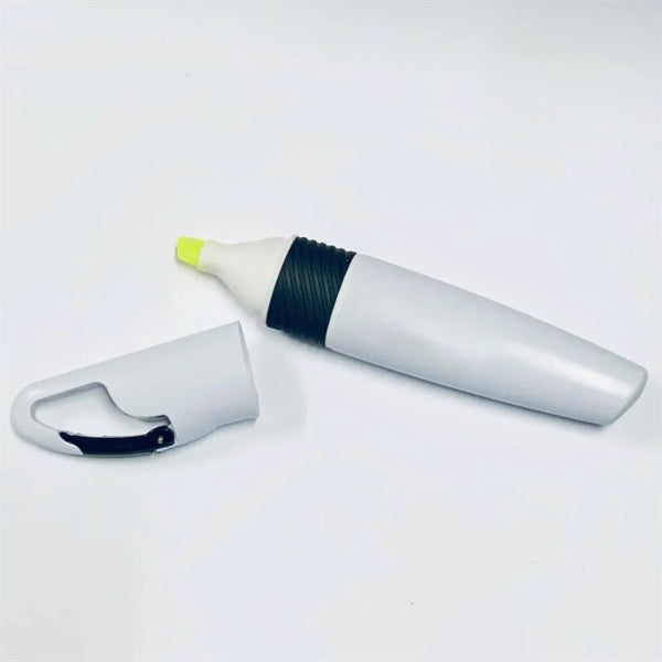 Custom highlighter pen with a unique carabiner design