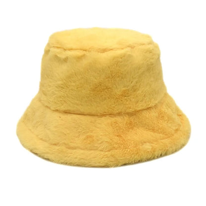 Winter Warm Fuzzy Bucket Hats for Women