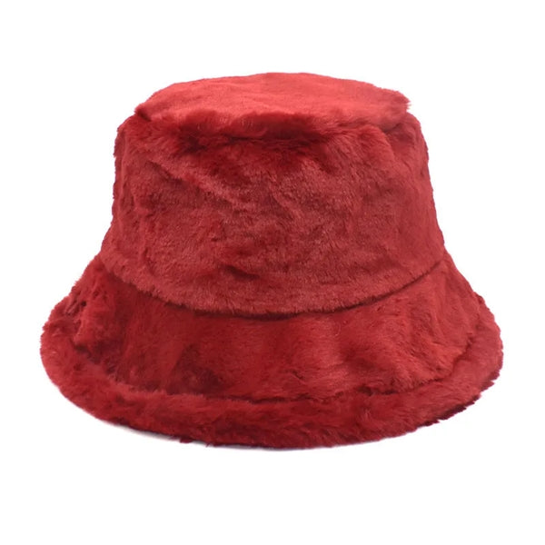 Winter Warm Fuzzy Bucket Hats for Women