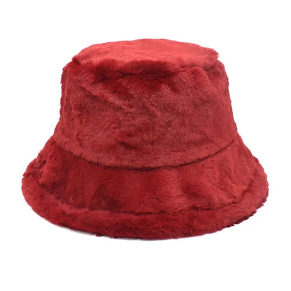 Winter Warm Fuzzy Bucket Hats for Women