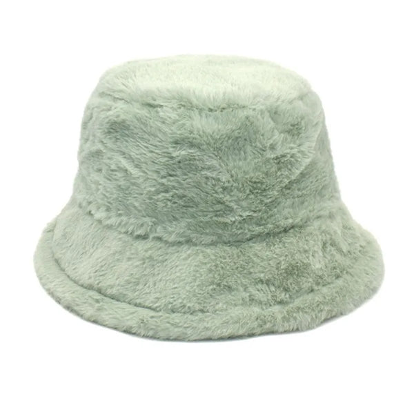 Winter Warm Fuzzy Bucket Hats for Women