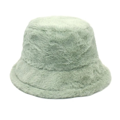 Winter Warm Fuzzy Bucket Hats for Women