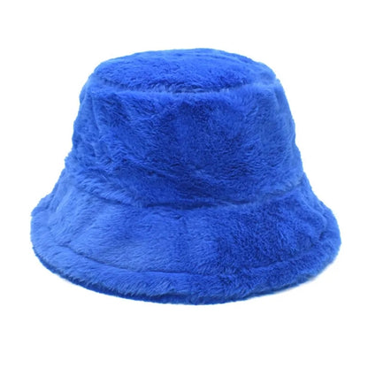 Winter Warm Fuzzy Bucket Hats for Women