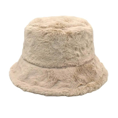Winter Warm Fuzzy Bucket Hats for Women