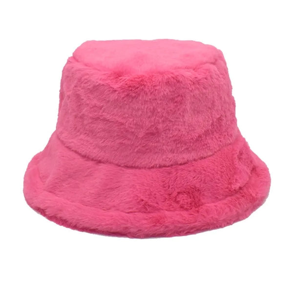 Winter Warm Fuzzy Bucket Hats for Women