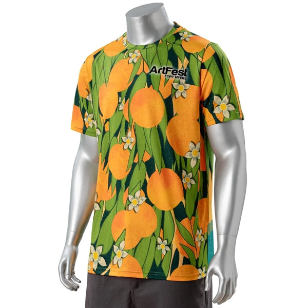 75D Fluorescent Digital Print Men's Short Sleeve T-Shirt